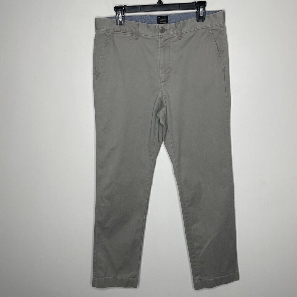 J.CREW Pants Mens 33 x 29 Gray 770 Straight Fit Chinos Stretch AR886